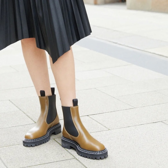 Proenza Schouler Shoes - Proenza Schouler Lug Sole Chelsea Boot in Khaki- NEW